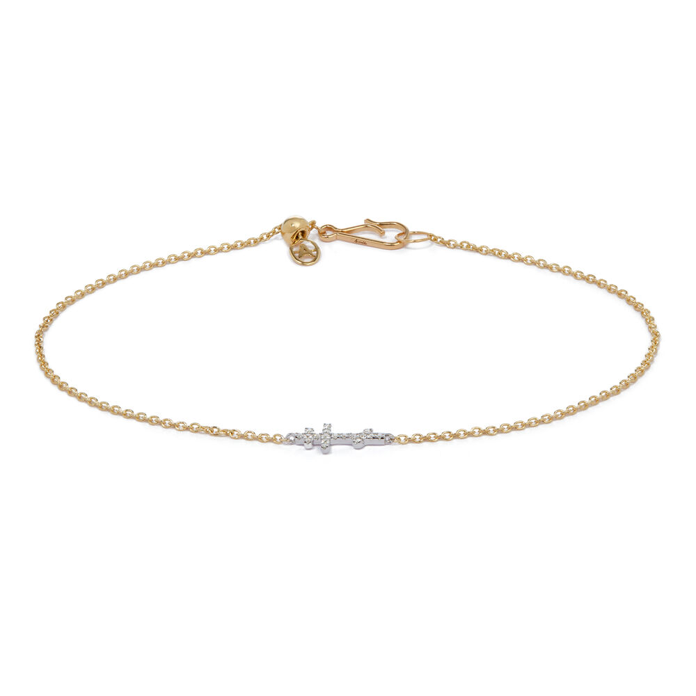 Love Diamonds 18ct Bi-Gold Diamond Cross Bracelet | Annoushka jewelley
